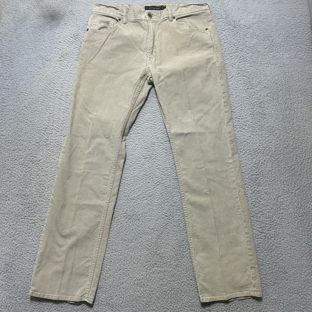 Calvin Klein Jeans Corduroy Men's 36x34 Tan Straight Leg‎ Fit Pants Preppy Y2K